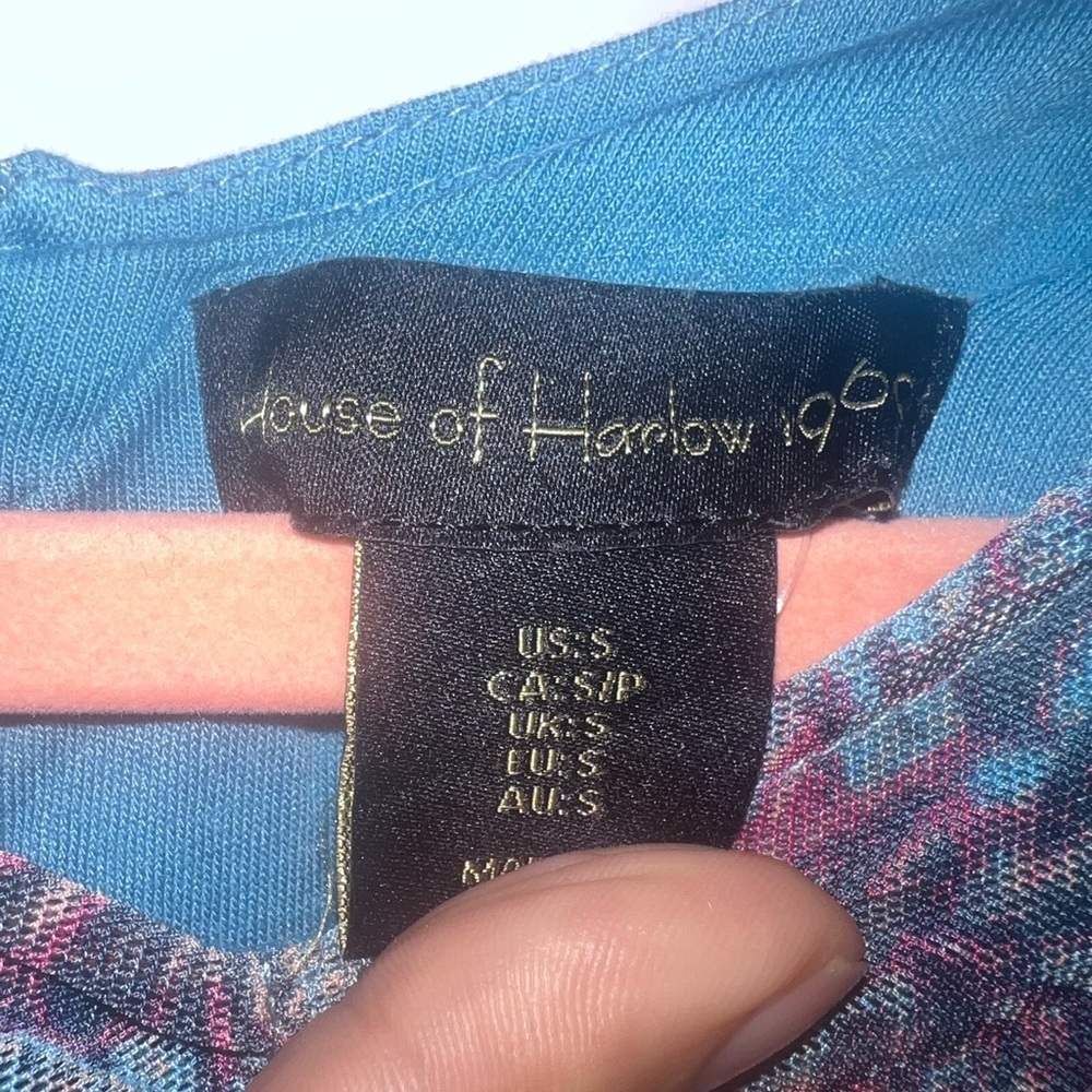 House of Harlow 1960 Pink and Blue Midi Dress Size Small - Picture 7 of 10